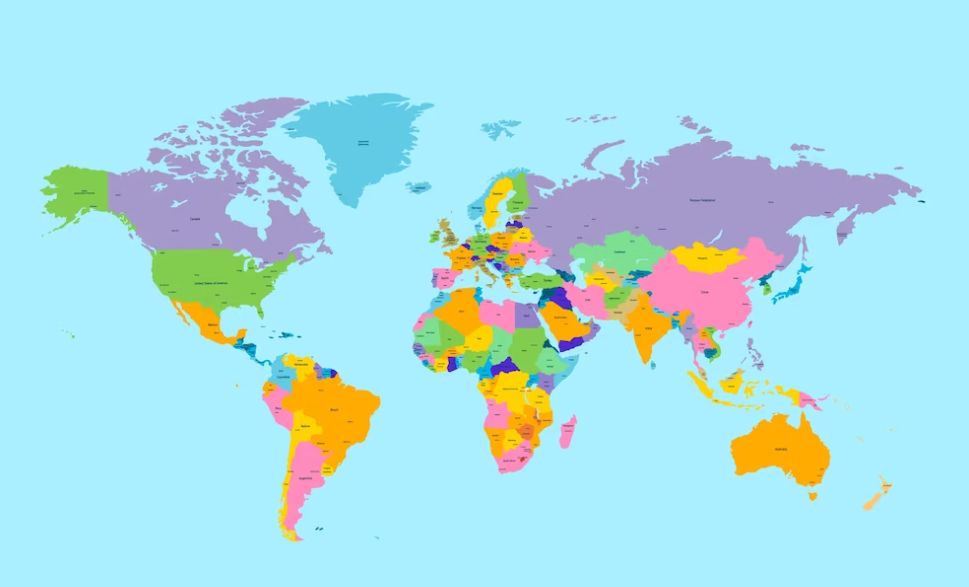 map of the words with different colors surrounded