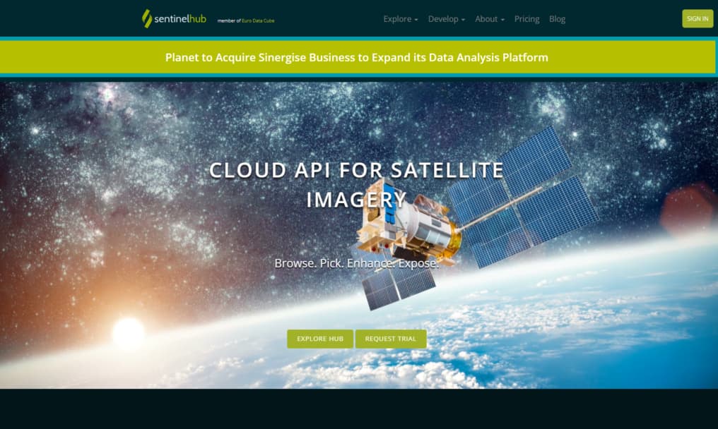 Service for free satellite images