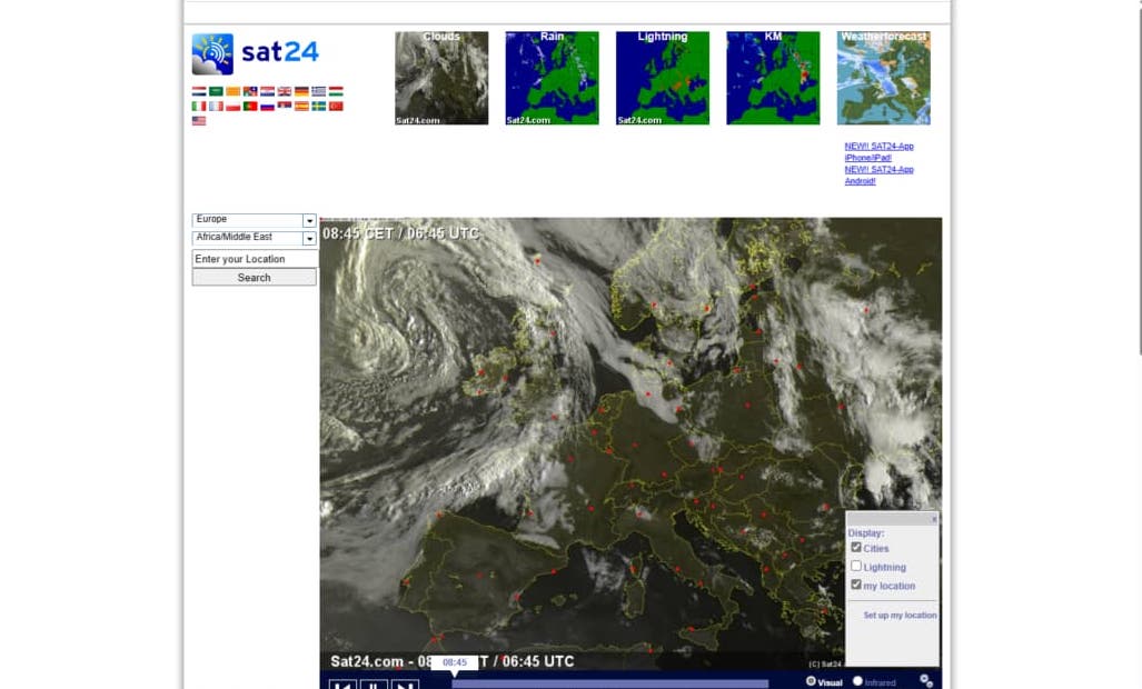 Service for free satellite images